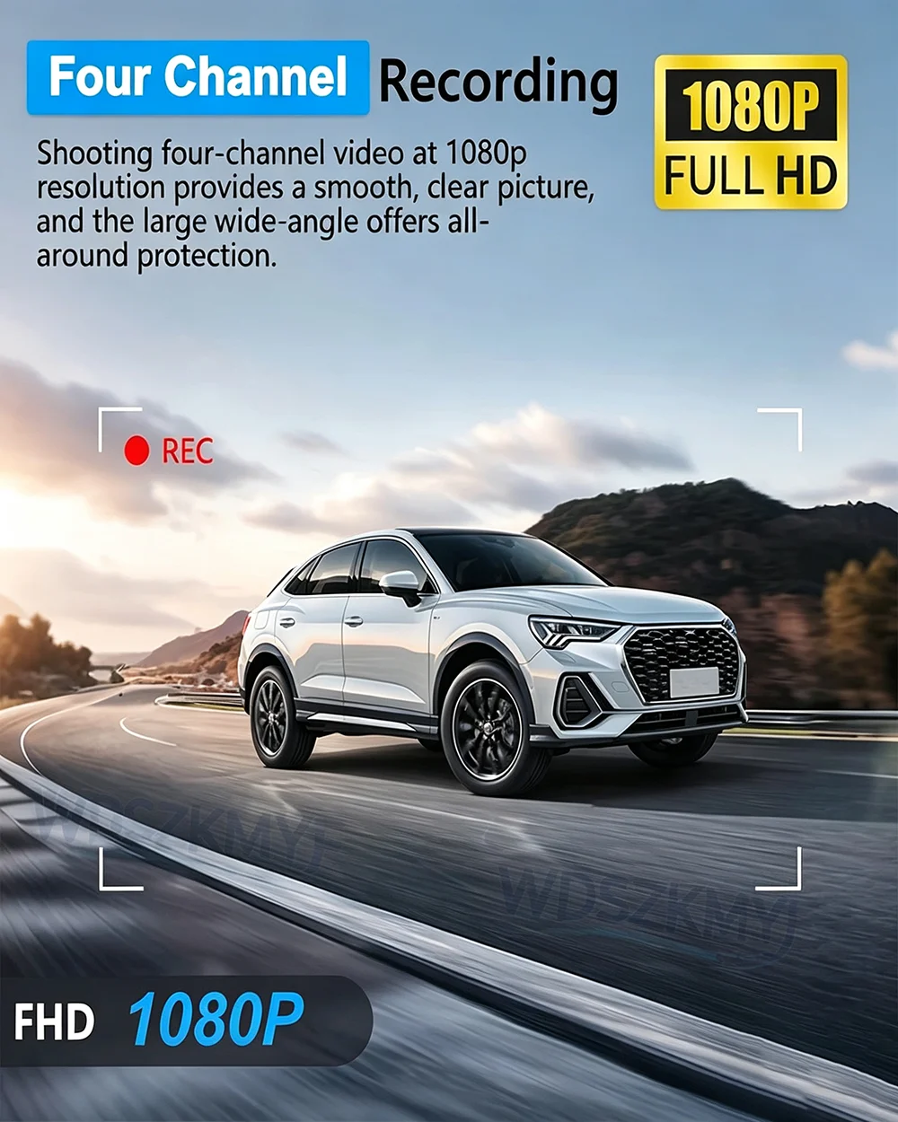 Auto-Fahrkamera HD 1080P 3/4-Kanal Dashcam Black Box mit eingebautem G-Sensor, Nachtsicht, Schleifenaufnahme, 24-Stunden-Parkmodus – Detail 5
