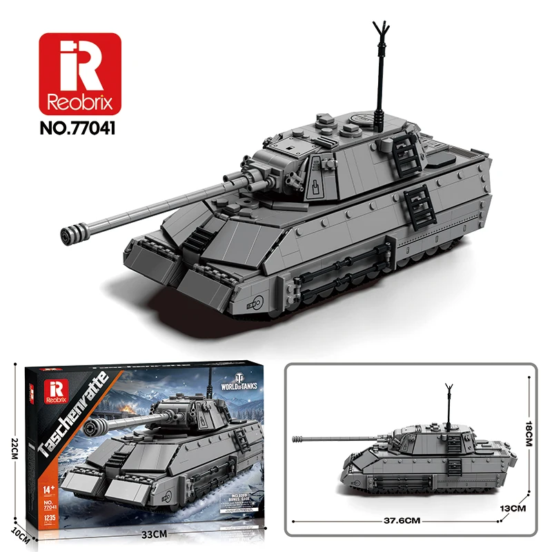 1235PCS Tarschenratte Tank Bouwstenen World of Tanks Militair Voertuigmodel Bakstenen DIY Montage Decoratie Verzamelbaar Speelgoed Cadeaus