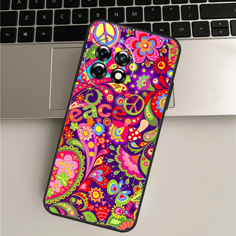 히피 히피 사이키델릭 아트 피스 케이스, 원플러스 11, 9, 10 프로, 에이스 2, 8T, 9RT, 10T, 10R, 원플러스 노드, N10, N20, 2T, CE 2 라이트 커버