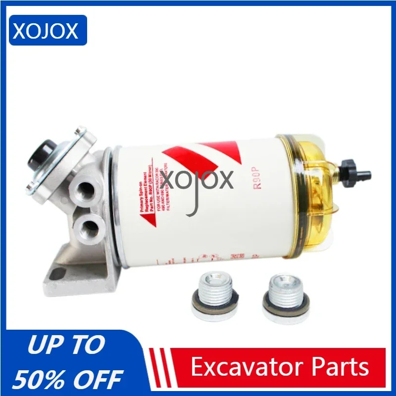 XOJOX excavator accessories For Parker R90P/ T Heating induction Oil-water separation assembly Diesel filter Filter base