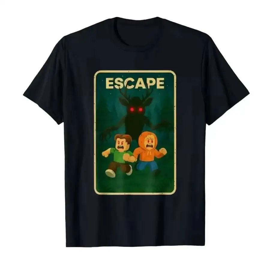 

Run - 99 Nights Halloween Gamer Deer In The Forest Kids Meme T-Shirt For Men Women Cotton T Shirts Short Sleeve Tops Unisex
