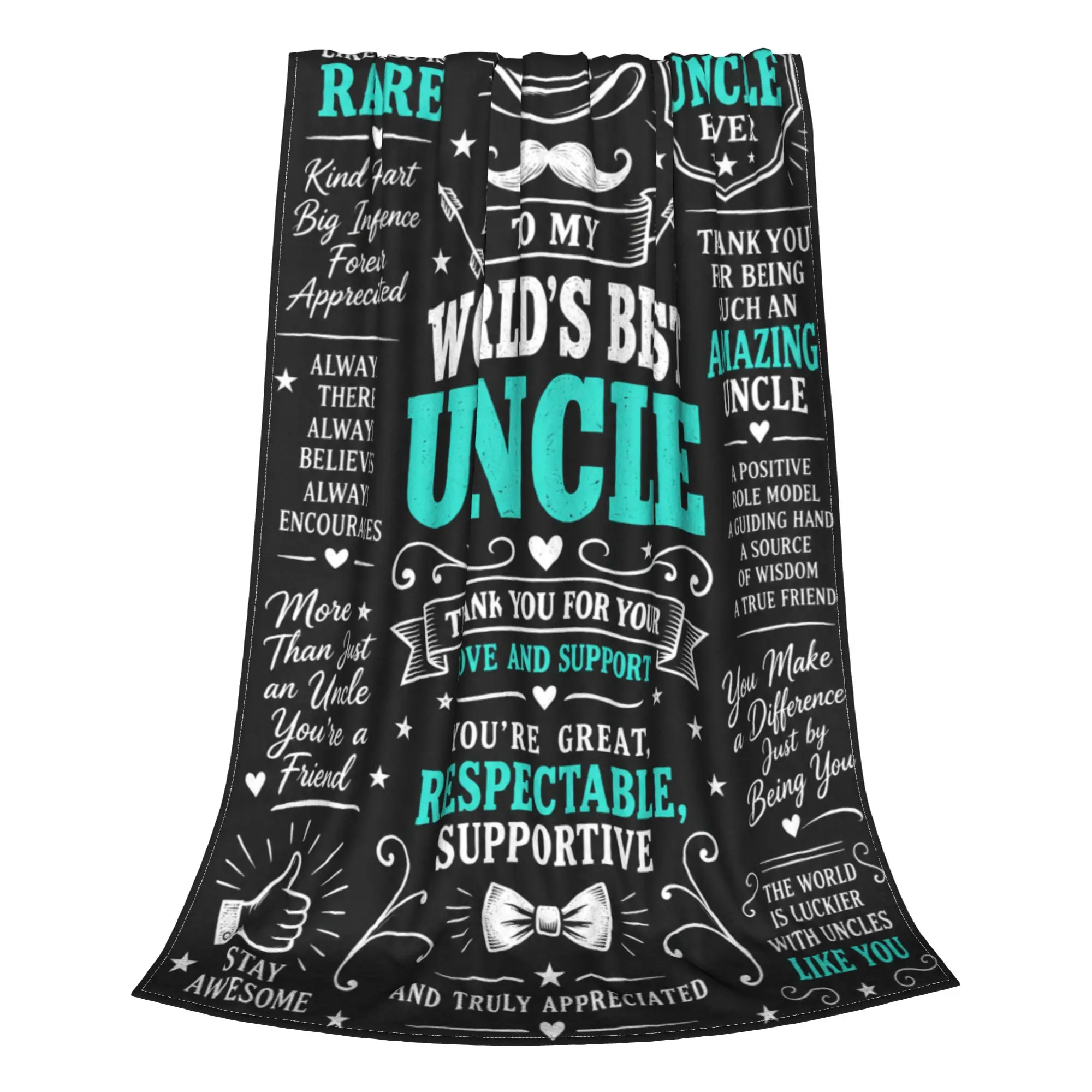 1PC World's Best Uncle Tee Thanksgiving Gifts to Abuelo Papa Winter Blankets for Adults Bedding Home Interior Sofa Knee