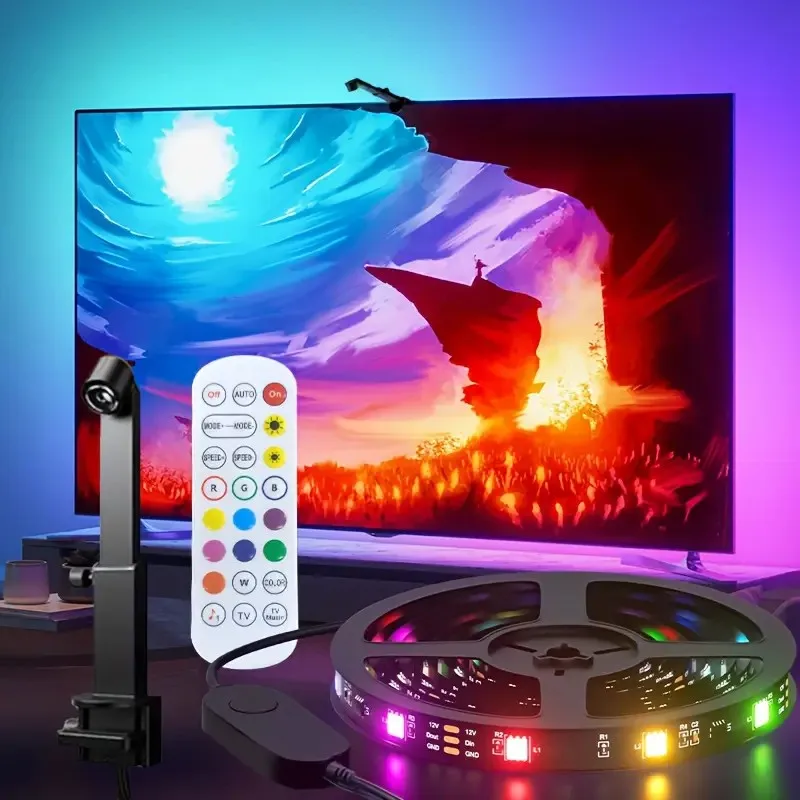 

Tv Ambient Backlight 5V Usb Rgbic Led Light Strip With Camera 3.8M 5M App Smart Lighting Screen Color Synchronization Game Lamp