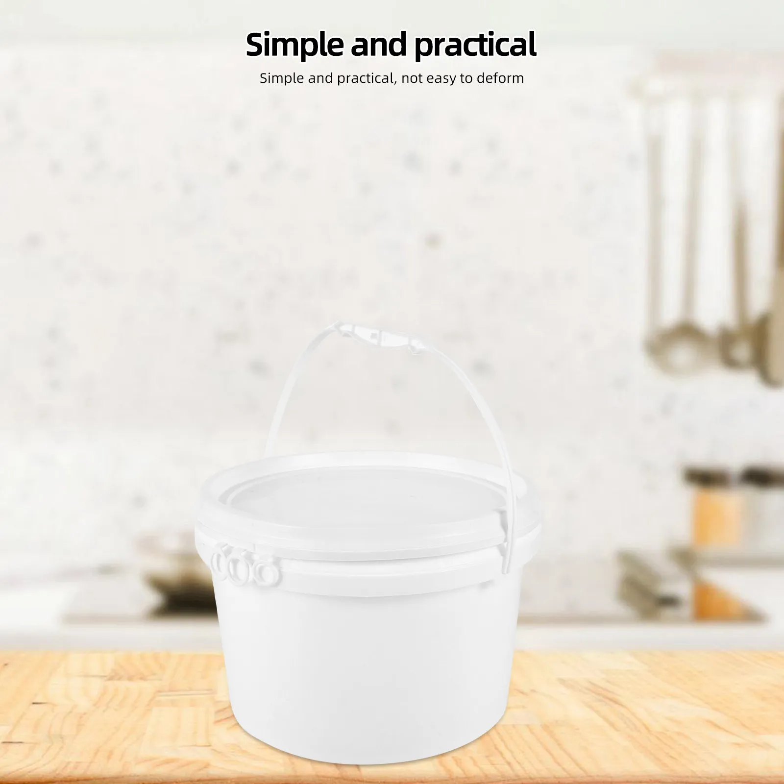 

Storage Bins with Lids Multi-use Bucket Saver Containers of Household Ice Cream Pails White