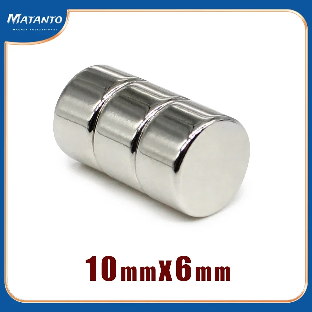 

10/20/30/50/100PCS 10X6 mm Small Round Search Magnet N35 Strong Cylinder Rare Earth Magnets Neodymium Magnets Disc 10x6mm 10*6