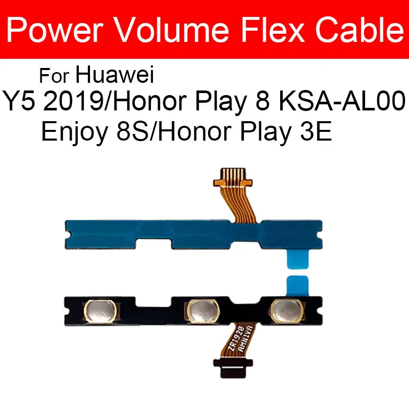 Power Volume Buttons For Huawei Y5 2019 For Honor Play 3E Play 8 KSA-AL00 Side Keys Flex For Hauwei Enjoy 8S Flex Ribbon Repair