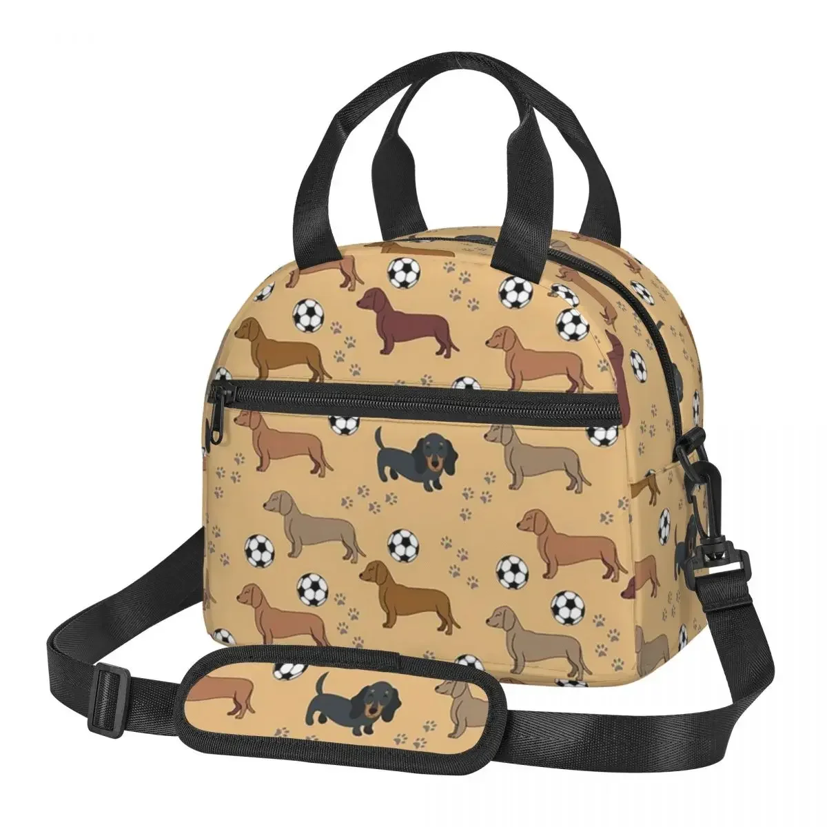 

Dachshund Seamless Pattern Lunch Bags Insulated Bento Box Resuable Lunch Tote Picnic Bags Thermal Bag for Woman Girl