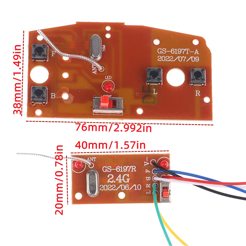 4CH RC Car Remote Control Circuit PCB Transmitter and Receiver Board parts with Antenna Radio System