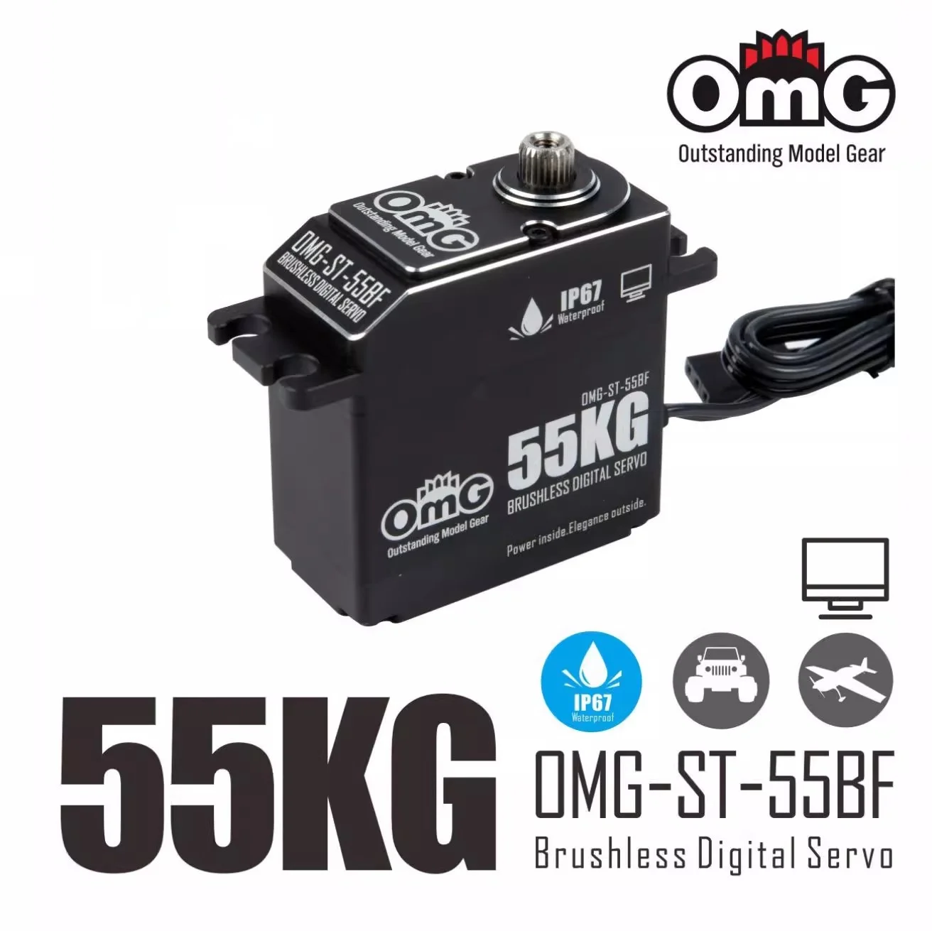 

OmG 50kg servo OMG-ST-55BF brushless high torque waterproof high-pressure digital servo Traxxas X
