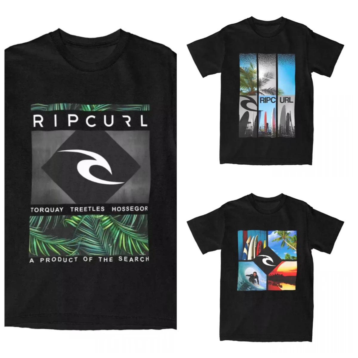 

Selling Rip Live The Search Beauty Curl Logo Men's and Women's T-shirt Summer Cotton Men's and Women's Couple Printed T-shirt