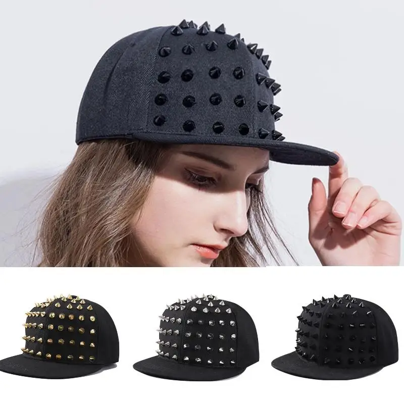 New·Men And Women's Rivet Flat Hat Punk Rock Hip Hop Stud Baseball Caps Y2K Outdoor Personalized Hat·