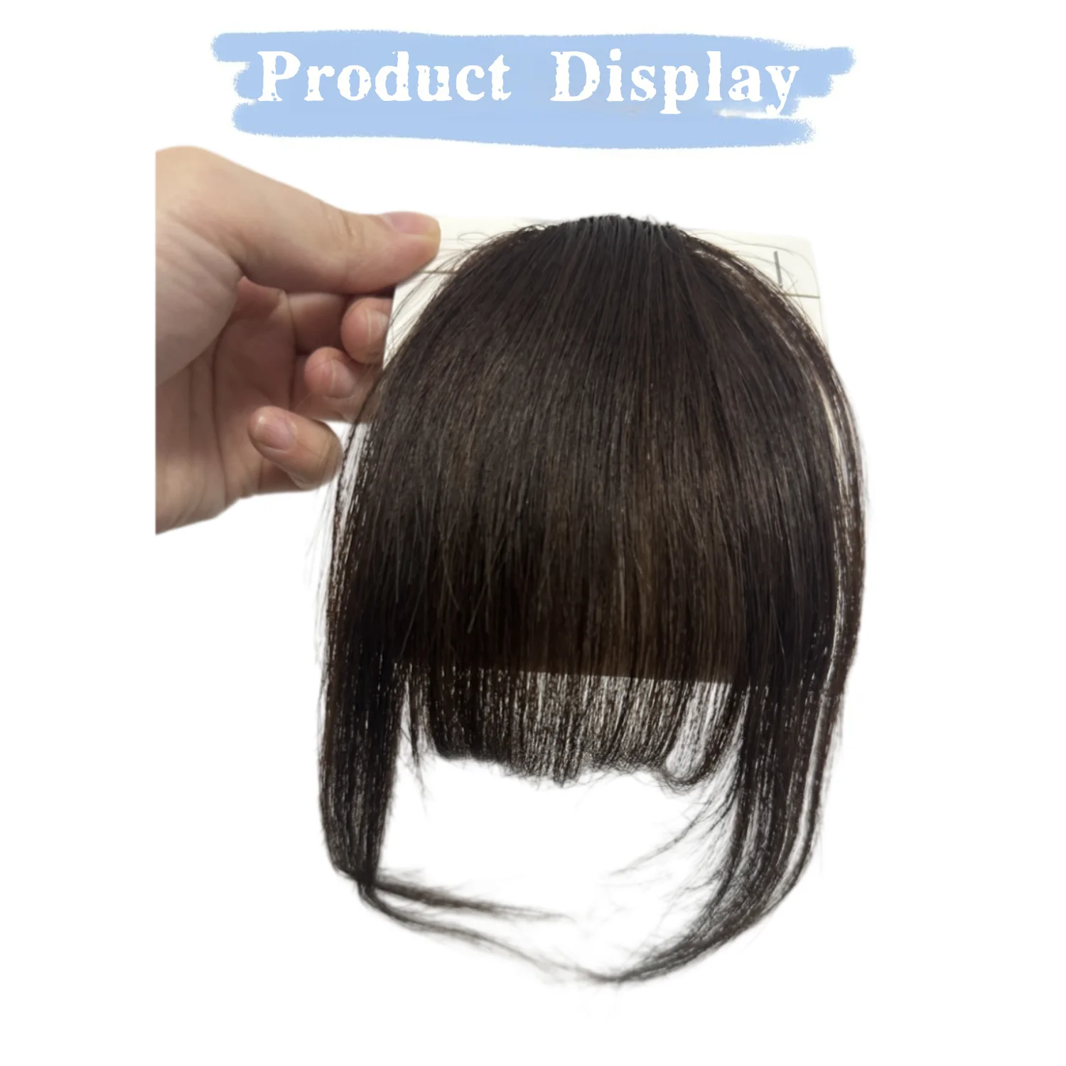 Clip en flequillo de aire 100% flequillo de cabello humano flequillo fino con patillas flequillo falso postizos naturales para mujeres cabello con flequillo