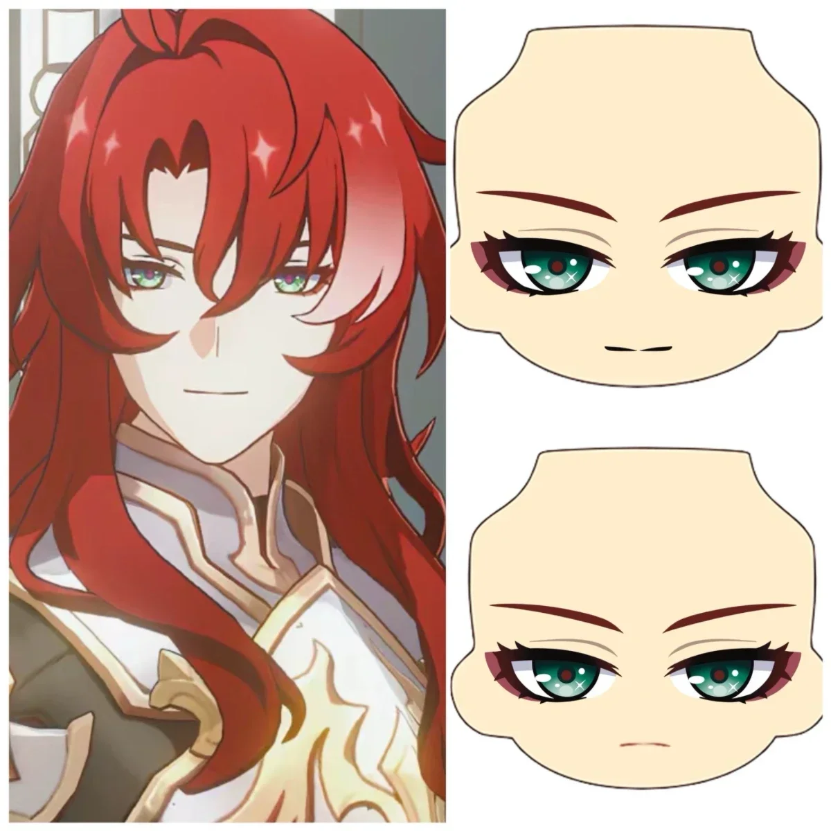 

Anime Game Argenti Ob11 Face GSC Handmade Water Sticker Faceplates Cosplay Toy Obitsu 11 Doll Accessories