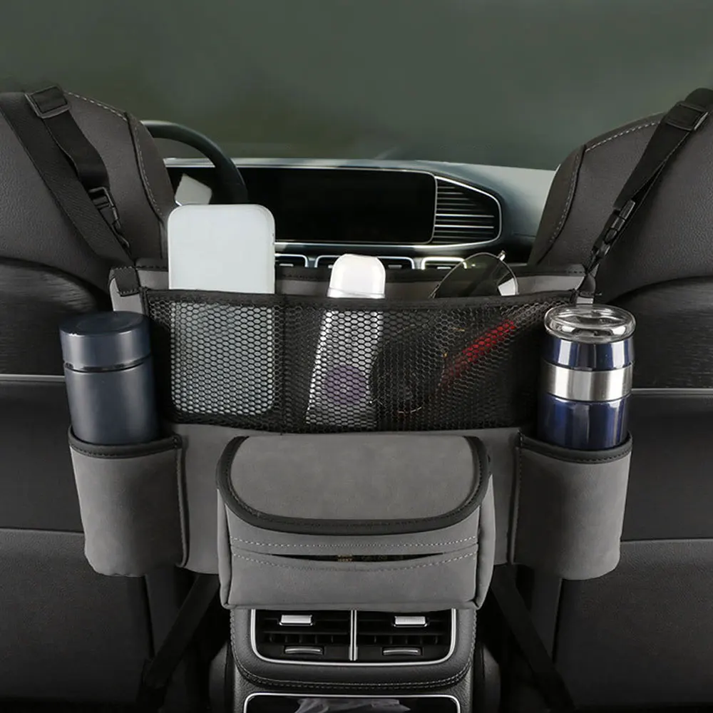 

Car Multi Pockets Seat Organizer Luxury Car Storage Bag Tissue Hand Bag Bottle Holder Storage Nets Pocket Interior Accessories