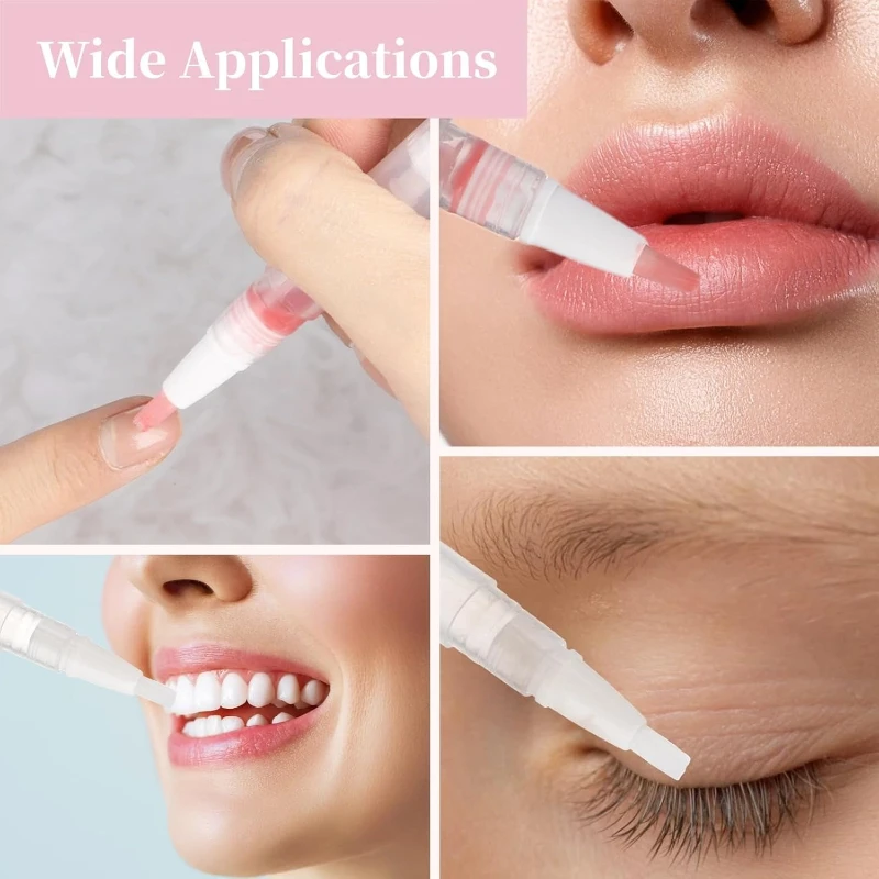 10szt 3ML Pusty olejek do paznokci z pędzelkiem Przezroczysty olejek do skórek Pojemnik kosmetyczny Tuba z kroplomierzem