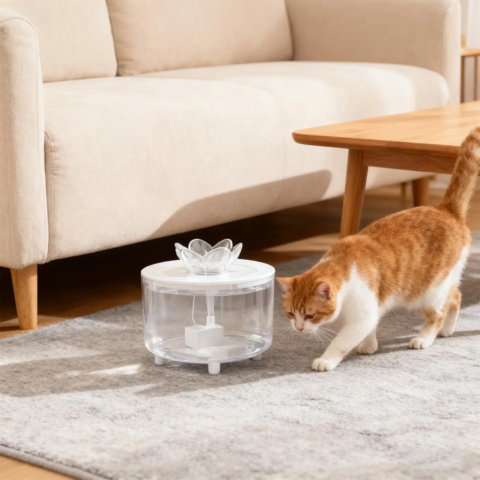 

Фонтан для воды для кошек, USB электрический малошумный автоматический диспенсер для воды для кошек для маленьких, средних и больших пород, спальни, балкона, гаража