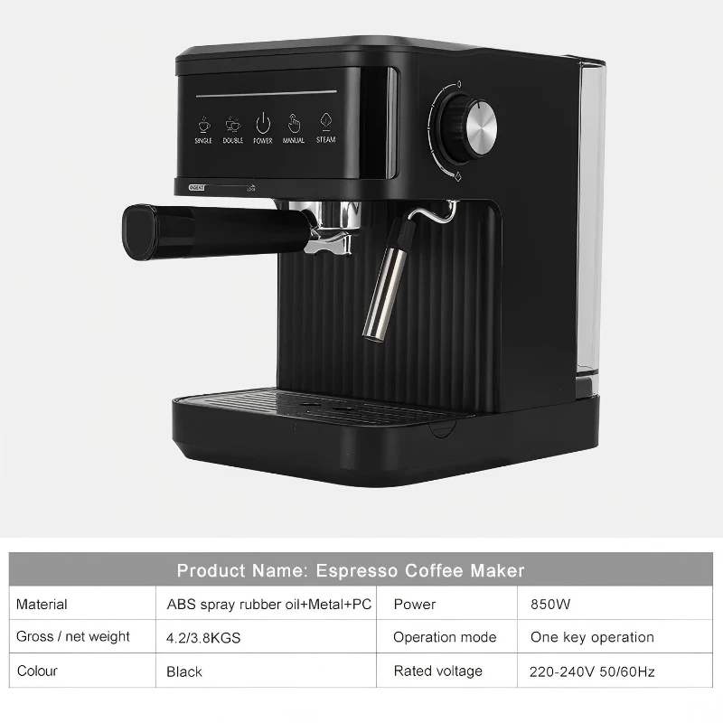 Cafetera casera, bomba de 20bar, presión, ahorro de energía, autolimpiante, molinillo de café pequeño portátil para el hogar y la Oficina