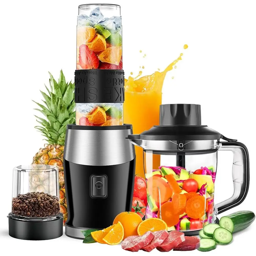 700W Blender Food Processor Combo Smoothie Maker Chopper Grinder Portable Kitchen Appliance Easy Clean Personal Blender