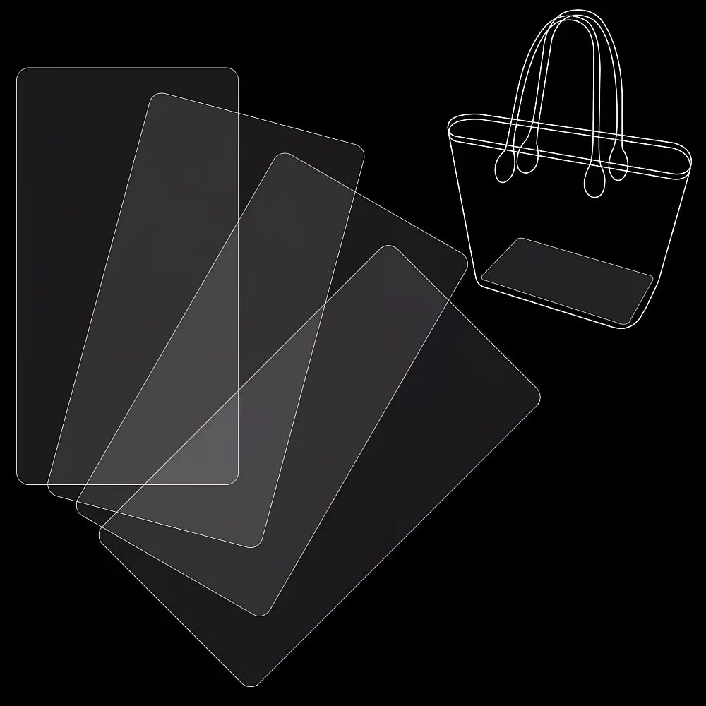 3Pcs Rectangular Plastic Bag Bottom Inserts, Handbag & Purse Base Shapers, Bag Stiffeners for DIY Tote Bags, Purses & Backpacks