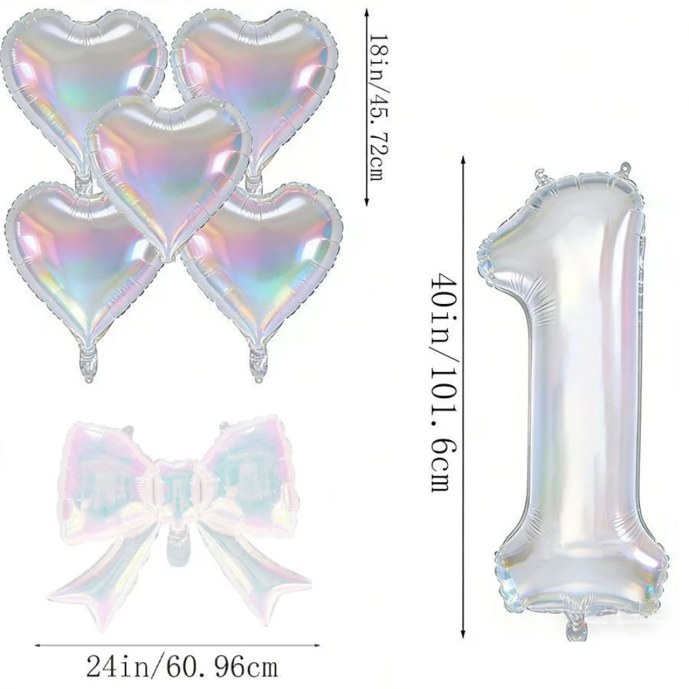 Große 40-Zoll Bunte Transparente Schmetterlings-Knoten-Zahlen-Herzform Aluminiumfolienballons für Verlobungs- und Geburtstagsdekorationen – Detail 1