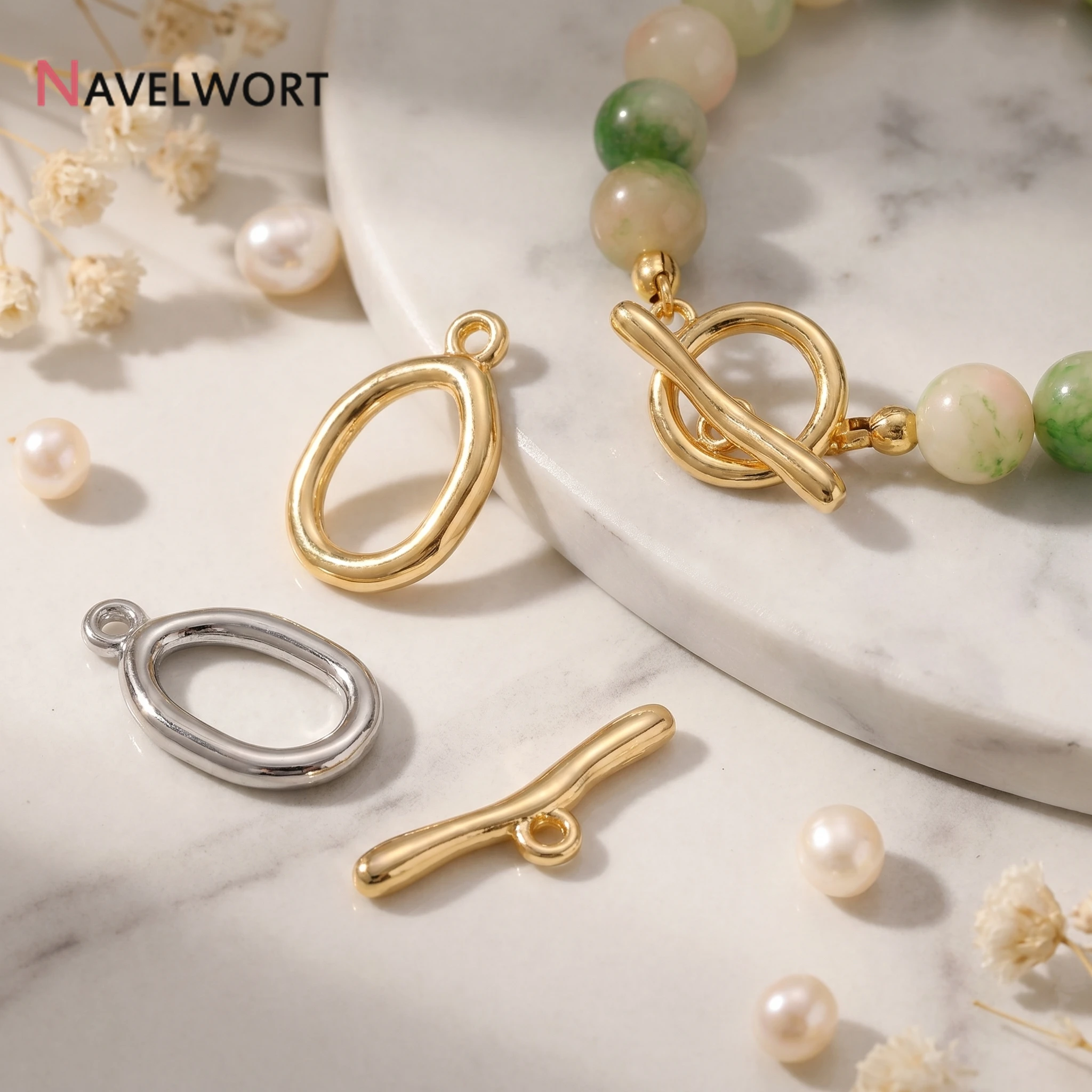 1/3/5Pcs 14K Gold Plated Brass Irregular OT Clasps For Jewelry Toggle Clasps,DIY Bracelet Necklace Making Accessories