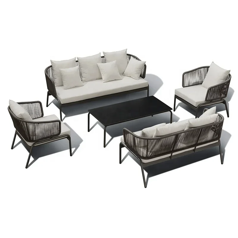 

Мебель Современный алюминиевый роскошный итальянский дизайн Садовая мебель для гостиной Индивидуальные секционные уличные тканевые диваны