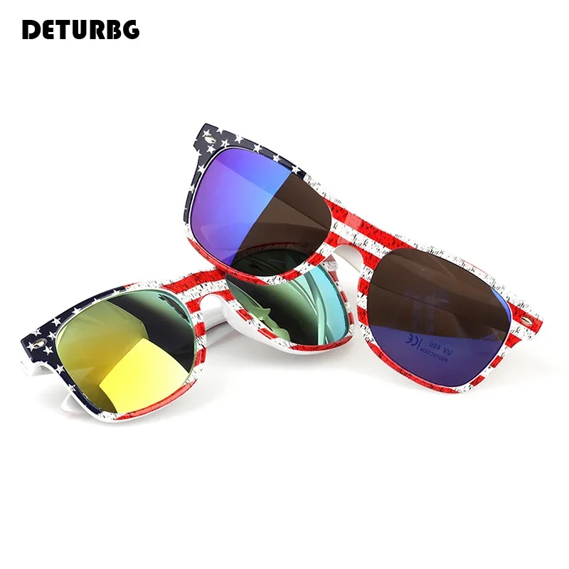 Fashion American Flag Oval Sunglasses Women's Luxury Brand Designer Coating Eyewear Retro Shades Party Sun Glasses UV400 SG106