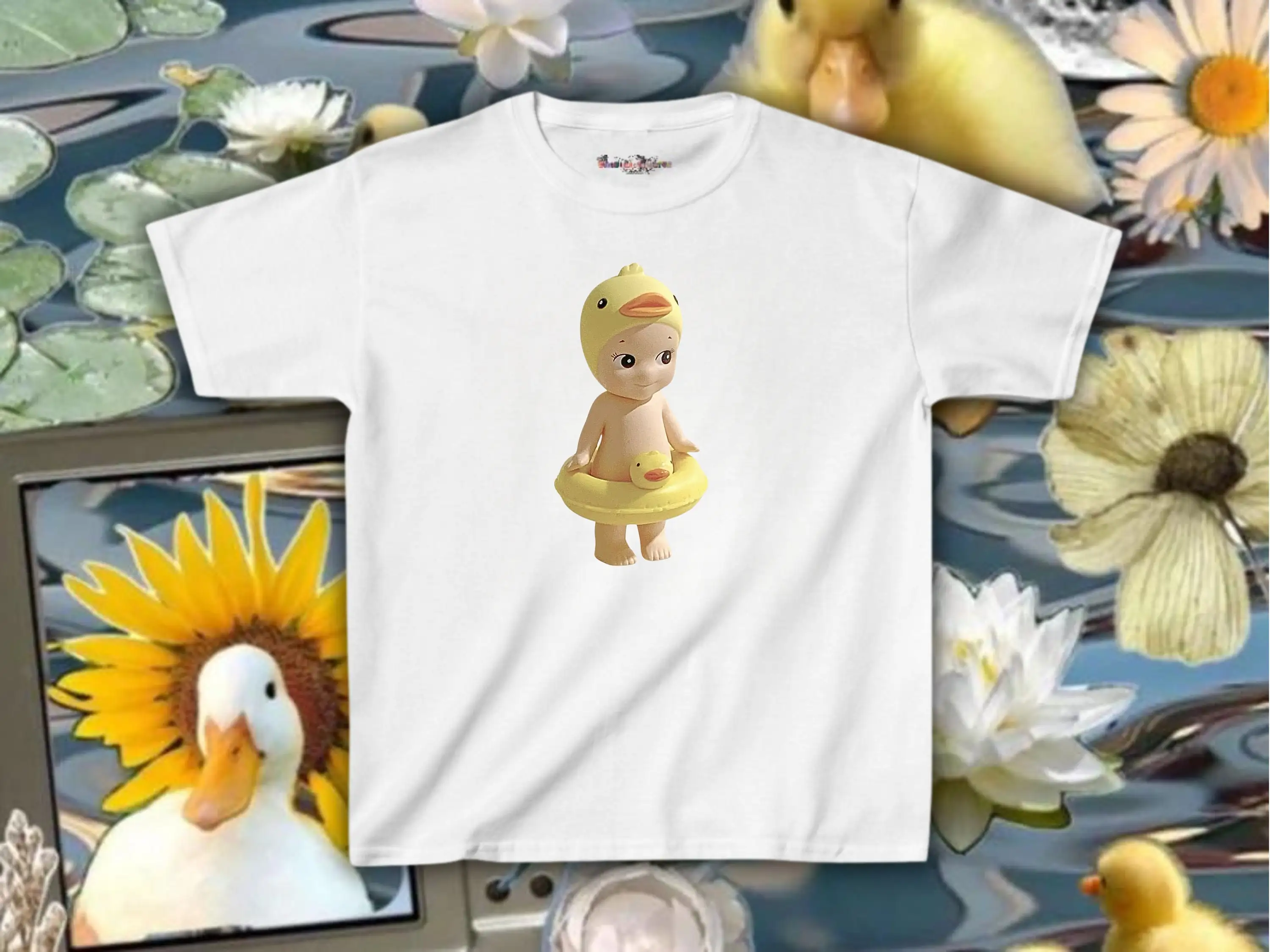 Sonny Angel Baby T Shirt Duck Trendy Y2K Cute Womens Fitted