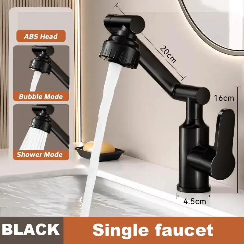 Kitchen Faucet Stainless 360 Degree Rotating Faucet Sink Wall Mounted Faucet 2 Water Outlet Modes