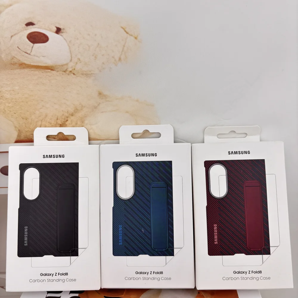 Carbon Fiber Kickstand Case For Samsung Galaxy Z Fold8 Fold 8 Ultra With 2Pcs Tempered Glass Screen Protector Phone Cover Funda