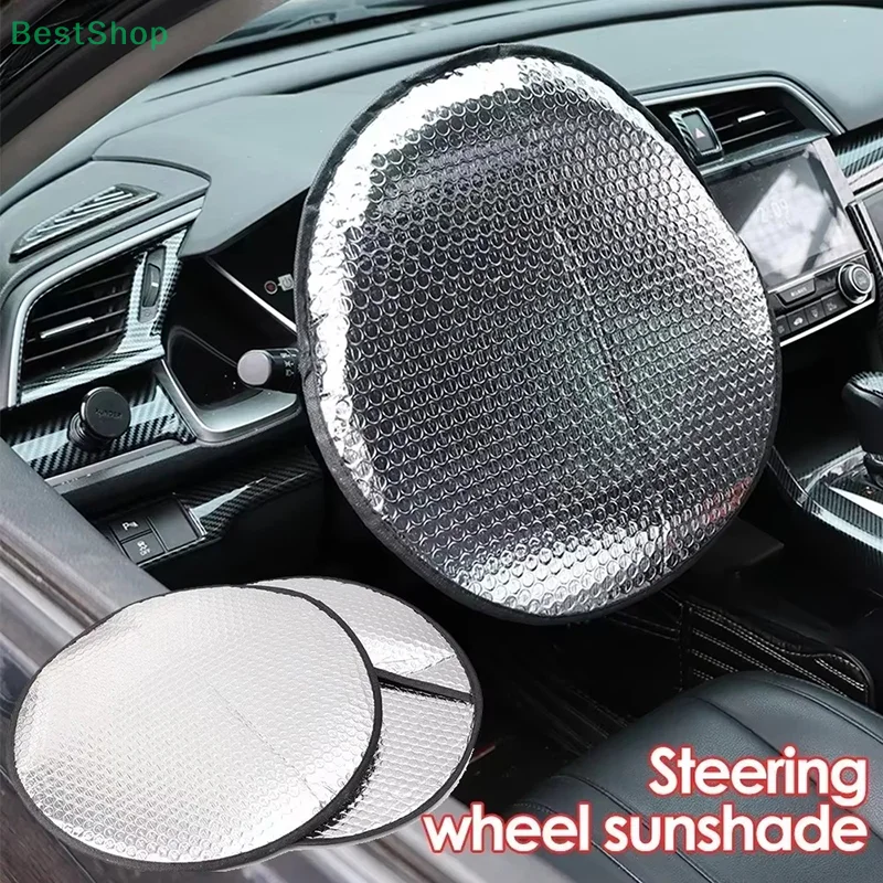 ★ ★ ★ Parasol para volante de papel de aluminio, protección solar, refrigeración y aislamiento térmico, interiores de coche dedicados al verano