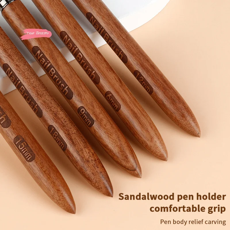 1 Stück DIY-Malpinsel mit Holzgriff, Kunstauskleidung zum Zeichnen von Linien, Streifen, Blumen, Nagelkunst, 5 verschiedene Größen