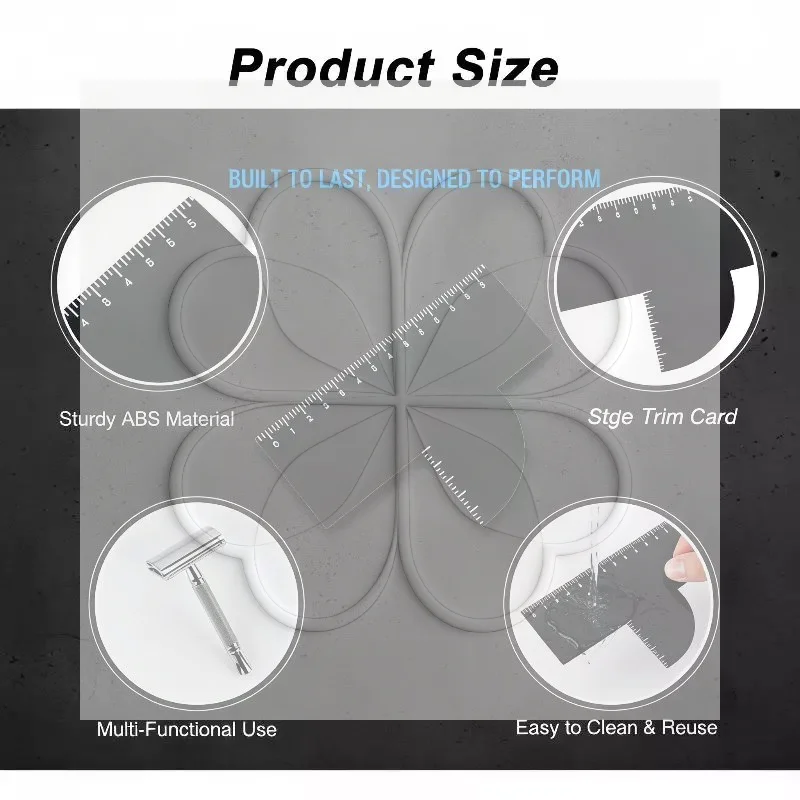 Professional Hairline Beard Shaping Guide Card Reusable Lineup Tool for Men DIY Haircut Beard Styling Home Use
