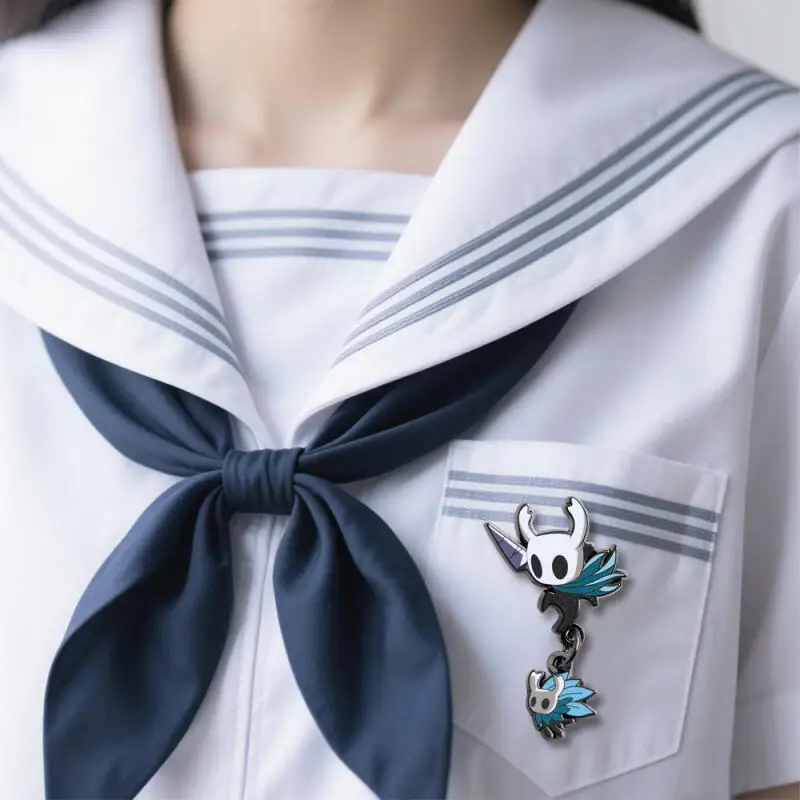 شارة عصرية بتصميم إبداعي من الفارس المجوف يرتدي أبازيم بروش شخصيات لعبة كرتونية لعبة محيطية هدية لصديق #1