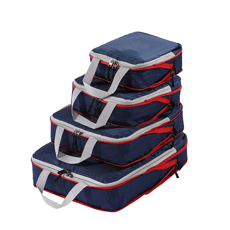 Travel Storage Bag Compressible Packing Cubes Foldable Waterproof Travel Suitcase Nylon Portable with Handbag Luggage Organizer