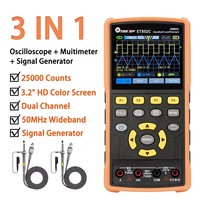 TOOLTOP Oscilloscope Multimeter Signal Generator 3IN1 50MHz Bandwidth Rate Dual Channel 2200mAh Large Battery Electrician Tools