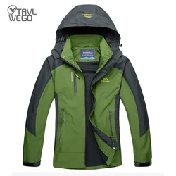 TRVLWEGO Men Autumn Jacket Outdoor Sports Hiking Coats Camping Hooded Windproof Water Resistant Rain Fishing Traveling Cloethes