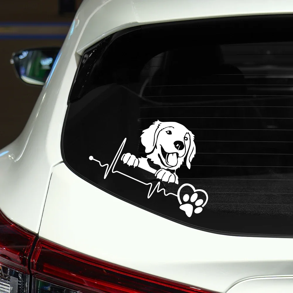 Cute Golden Retriever Sticker Waterproof Vinyl Decal Car Trucks Windows Side Door Body Styling Decoration Sticker Accessories