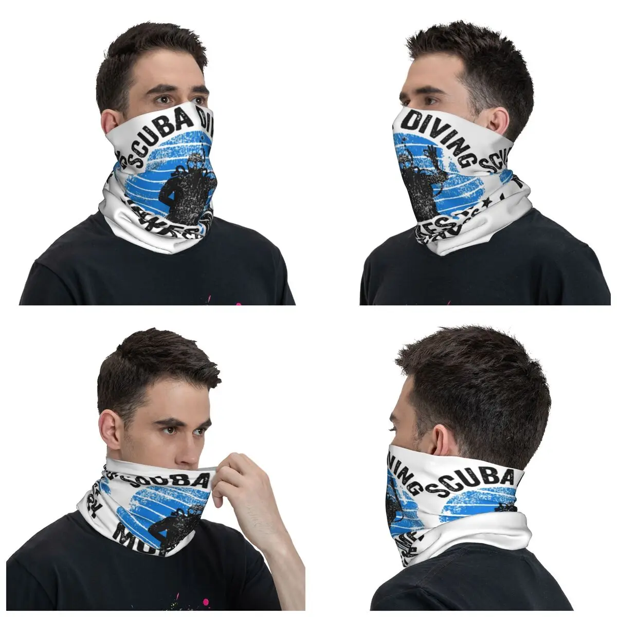 Funny Diver Scuba Diving Gift Mask Scarf Merchandise Neck Cover Vintage Bandana Multi-use Outdoor Sports Face Mask for Men Women