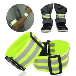 Running Reflective Arm Bands for Wrist Ankle Leg Reflector Armband Night Cycling Safety Light Tape Bracelet Strap