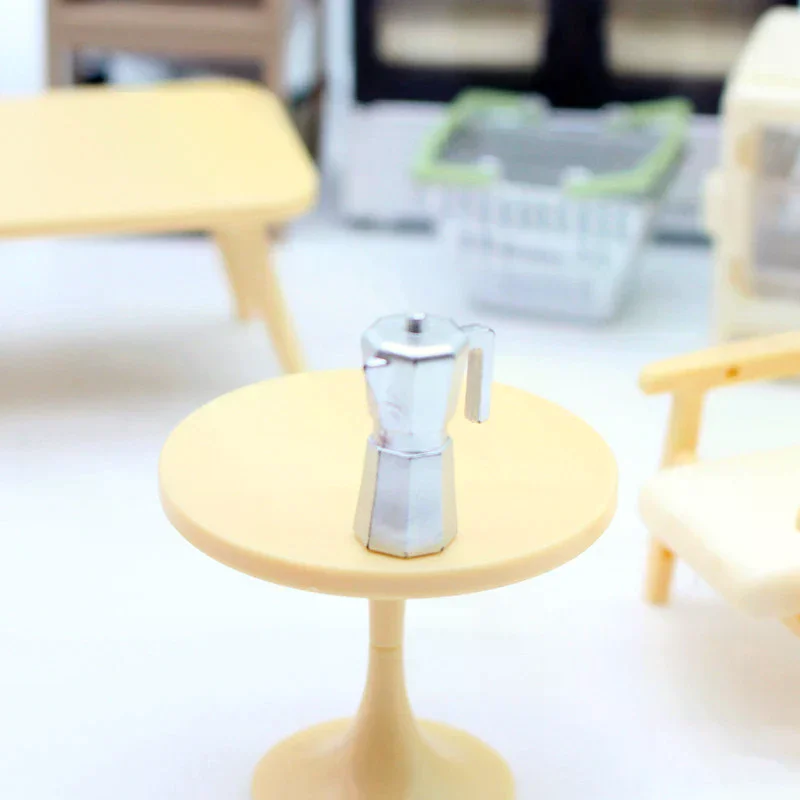 1pc Dollhouse Grid Space Mini Coffee Pot Micro Scene Model DIY Kitchen Family Toy Doll Girl Gift Dollhouse Furniture Accessories