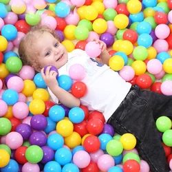 100 Pcs Eco-friendly Colorful Ball Pit Soft Plastic Ocean Ball Water Pool Ocean Wave Ball Outdoor Toys For Children Kids Baby