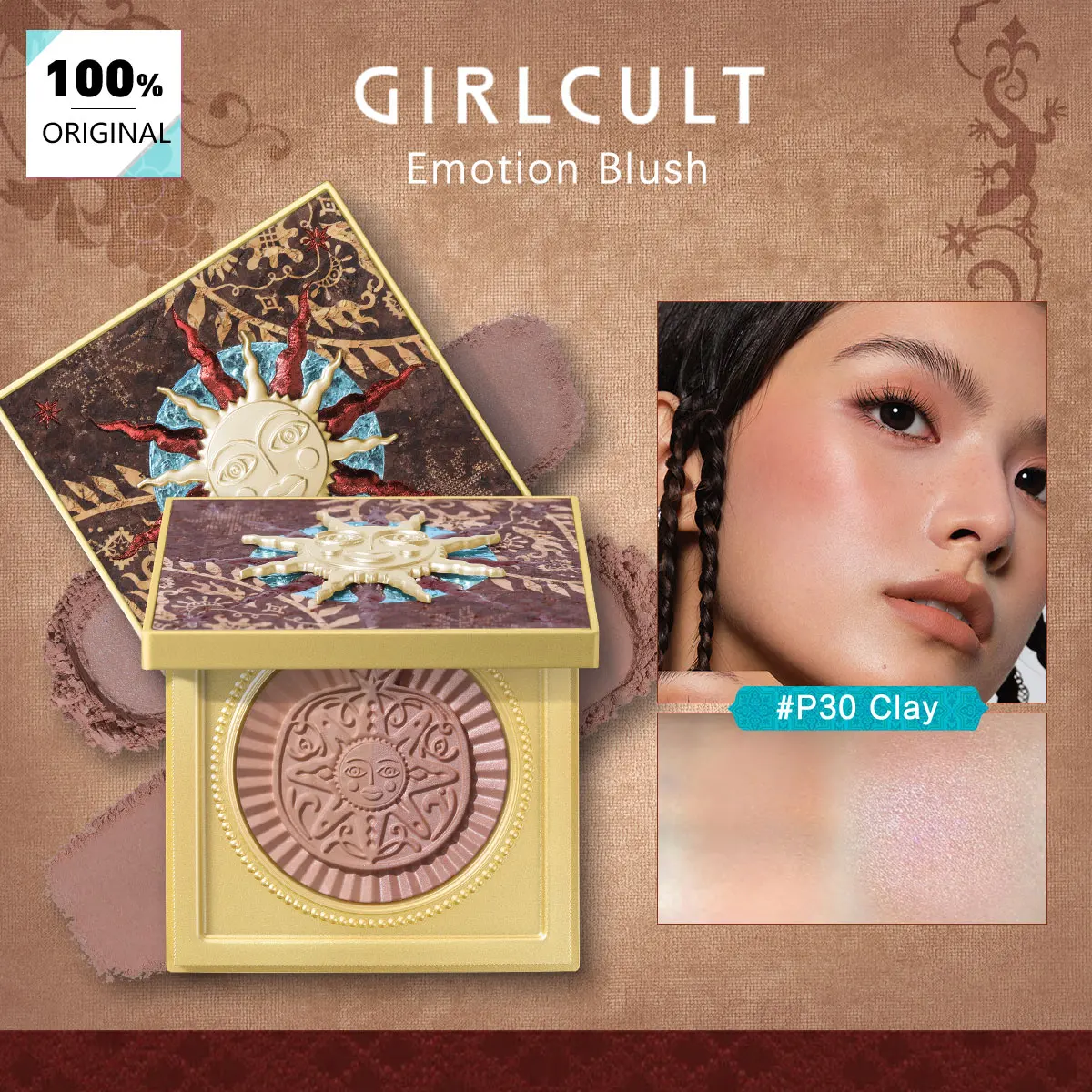 Girlcult Emotion Blush P30 Clay,Lightweight Fit Feel,Soft Easy Blend,High Pigment No Fly,Smooth Easy Spread,Zero Powder Feel