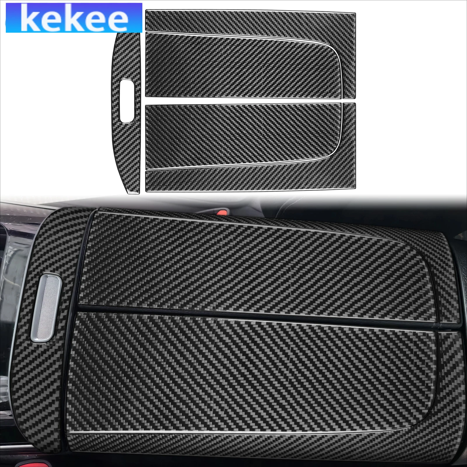 

For Mercedes Benz C-Class W206 2022-2024 Carbon Fiber Center Console Armrest Storage Set Car Accessories Interior Cover Stickers