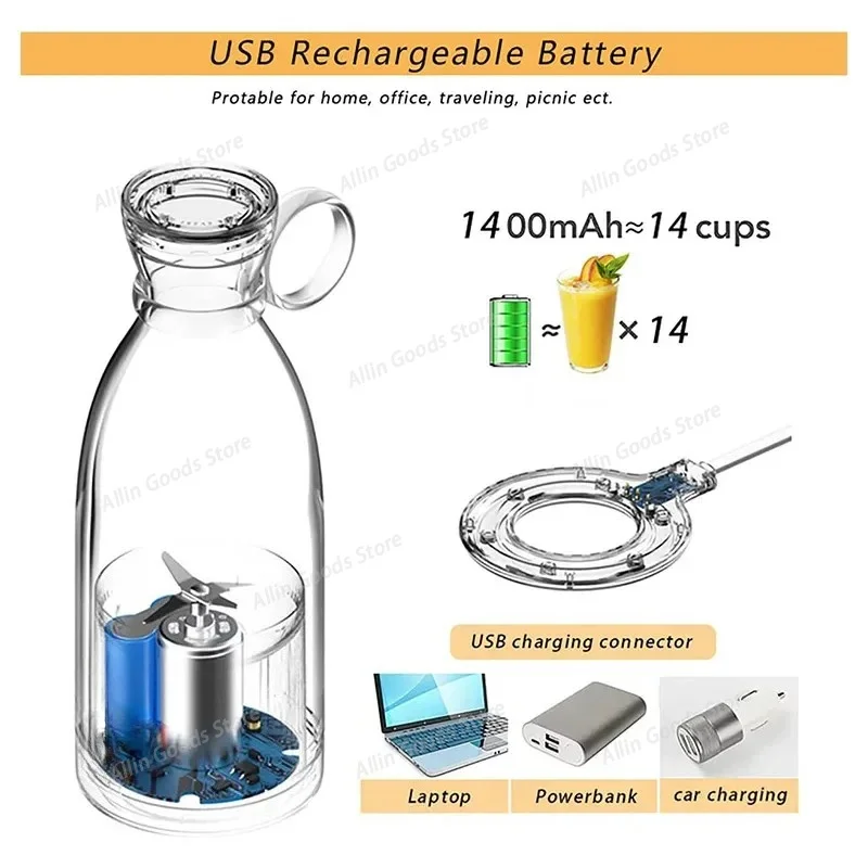 Rechargeable Portable Mini Electric Juicer Multifunctional Smoothie Mixer With USB Magnetic Charging For Homemade Fruit Juice