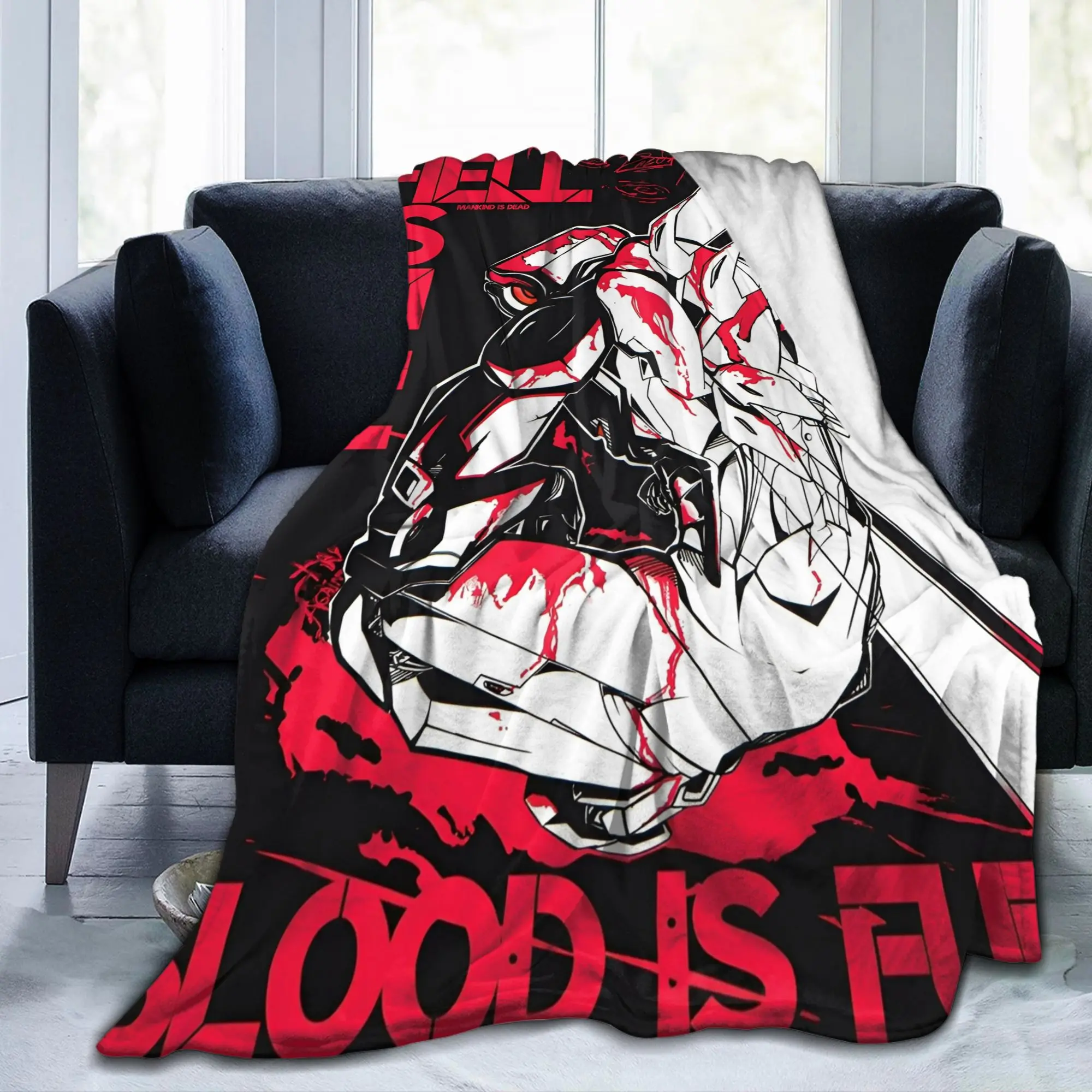 Ultrakill V1 V2 Shooting Game Fleece Throw Blankets Hell is Full for Bedspread Knitted Blanket Travel Lightweight Multi-function