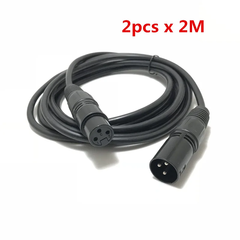 2 pcs/lot 3-Pin Signal Connection 2M DMX Cable For LED Par Light Moving Head Light Dmx Stage Lighting Accessories