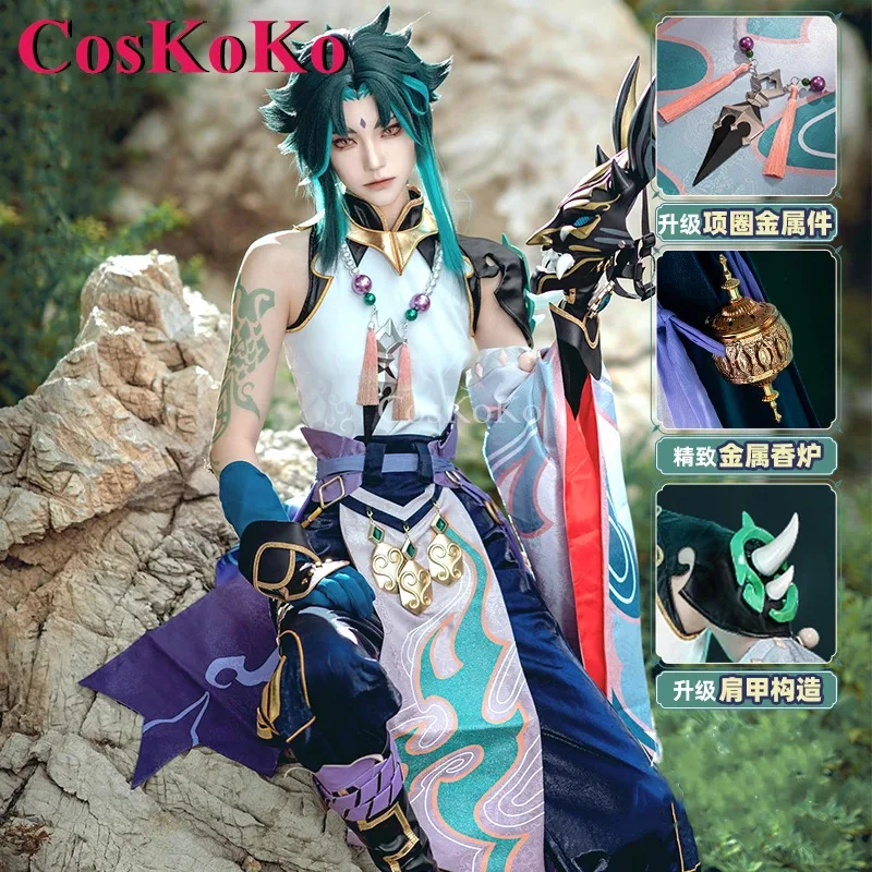 

CosKoKo Xiao Cosplay Costumes Hot Game Genshin Impact V2.0 Fashion Handsome Combat Uniforms Halloween Party Role Play Clothing