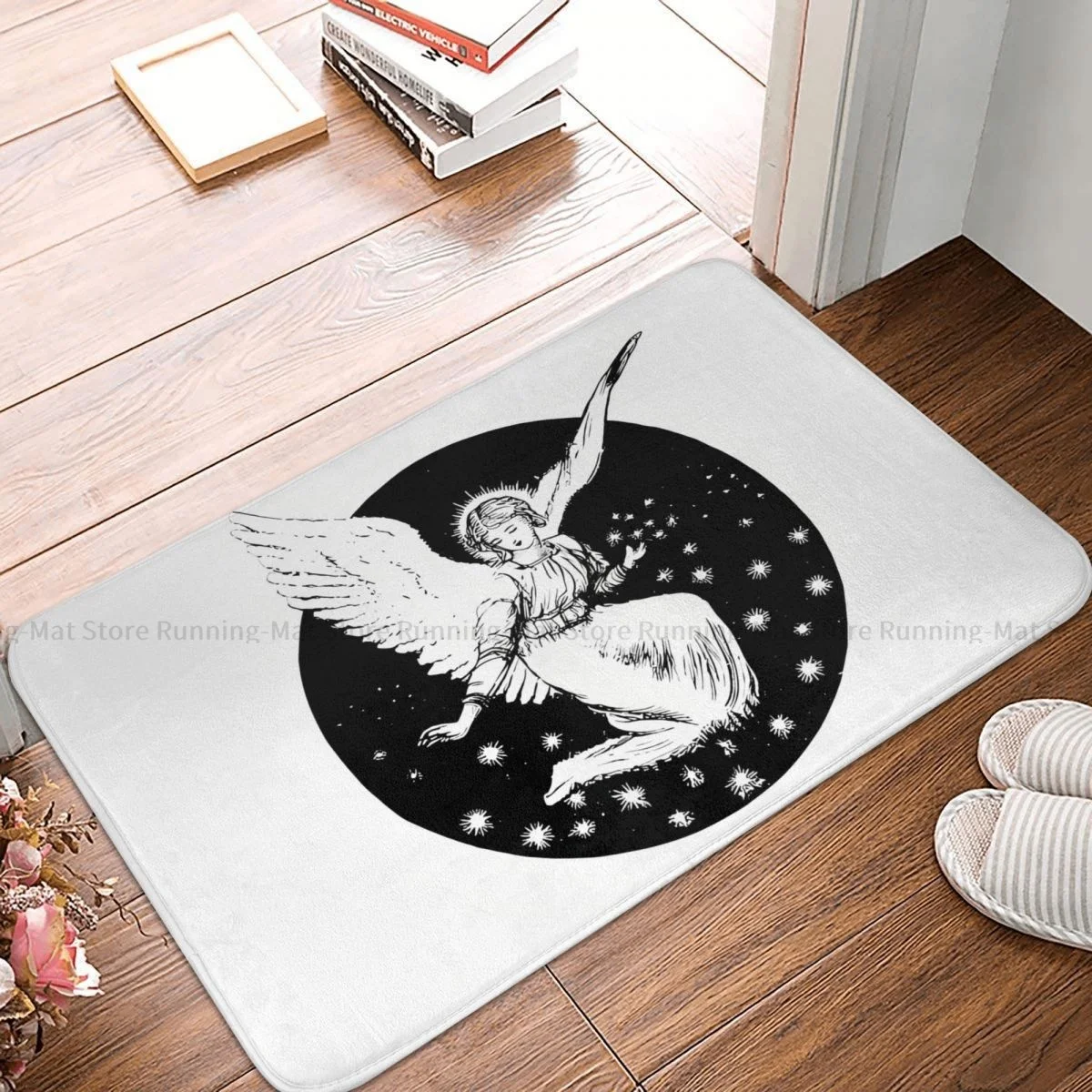 Victorian Angel Non-slip Doormat Antique Victorian Wings Living Room Bedroom Mat Outdoor Carpet Flannel Pattern Decor