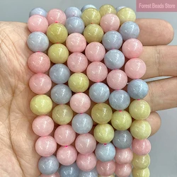 Natural Pink Morgan Chalcedony Round Beads 6/8/10/12mm Diy Bracelet Earrings Accessories 15